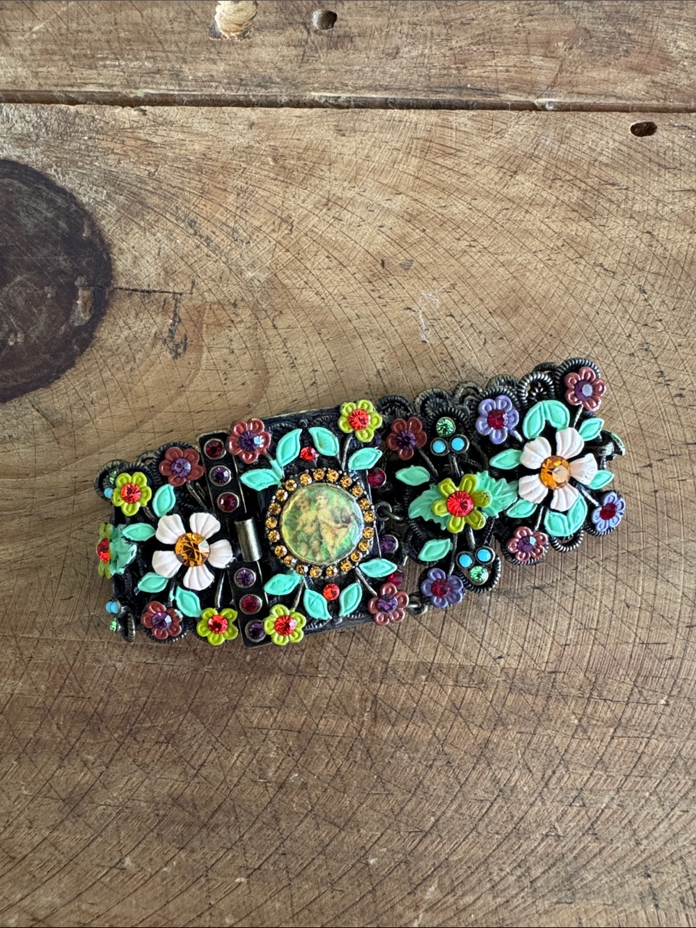 Multicolor Floral Embellished Women's Hair Barrette